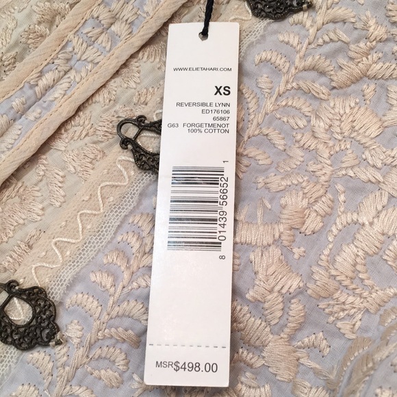 Elie Tahari Embroidered Reversible Lynn Cotton Forgetmenot blazer jacket Sz.XS - Picture 6 of 12